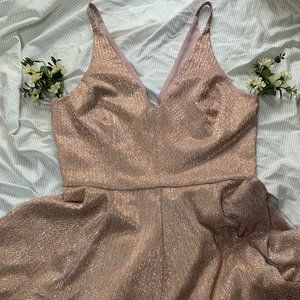 Designer Rose Gold Midi Dress from Dress the Population